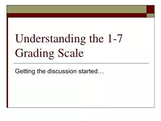 Understanding the 1-7 Grading Scale