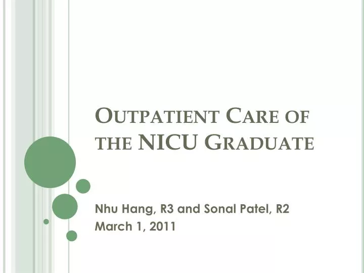 outpatient care of the nicu graduate