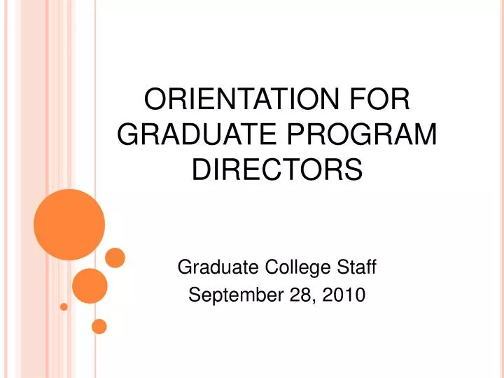 orientation for graduate program directors