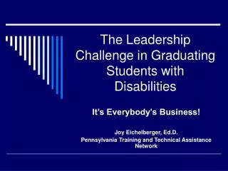 The Leadership Challenge in Graduating Students with Disabilities