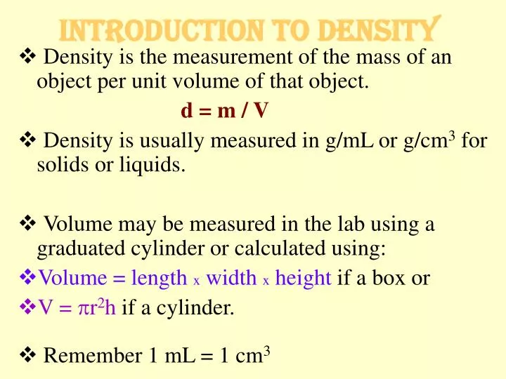 introduction to density