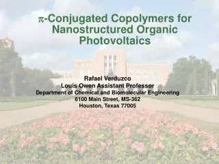 p -Conjugated Copolymers for Nanostructured Organic Photovoltaics