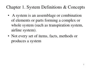 Chapter 1. System Definitions &amp; Concepts