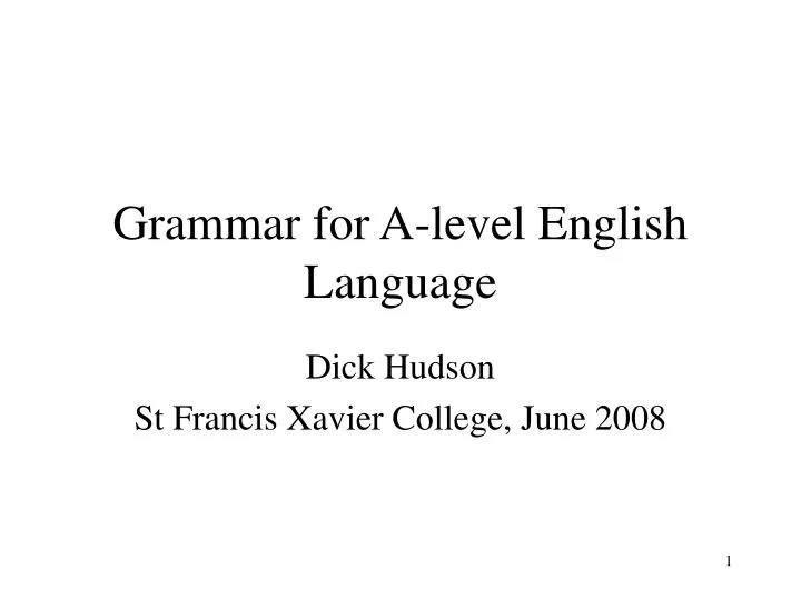 grammar for a level english language
