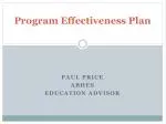Program Effectiveness Plan - slide 1