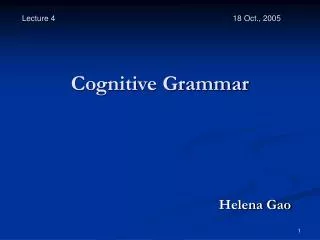 Cognitive Grammar