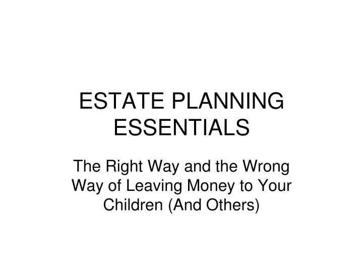 estate planning essentials