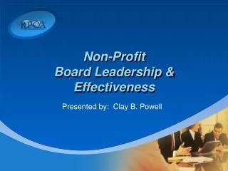 Non-Profit Board Leadership &amp; Effectiveness