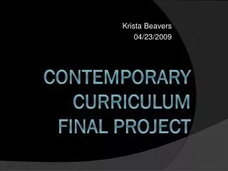 Contemporary Curriculum final Project