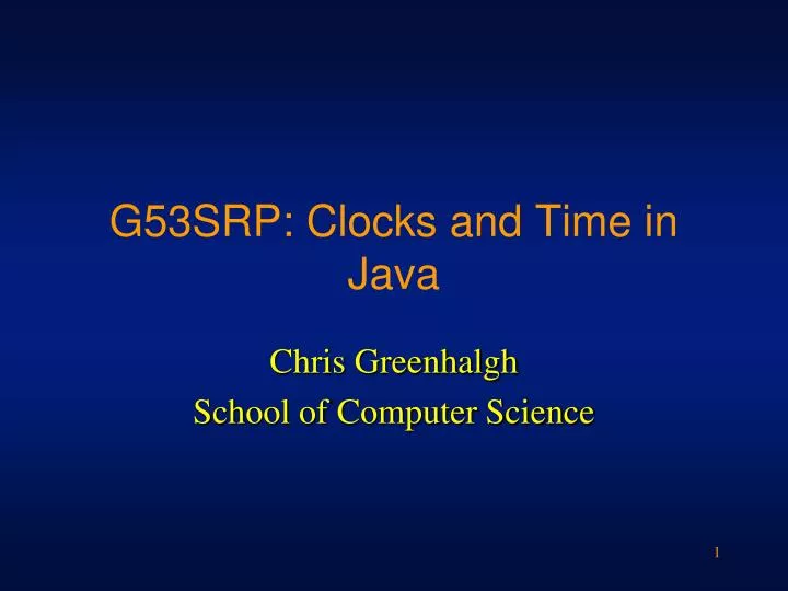 g53srp clocks and time in java