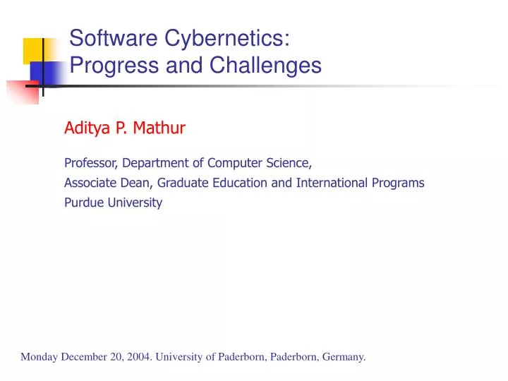 software cybernetics progress and challenges