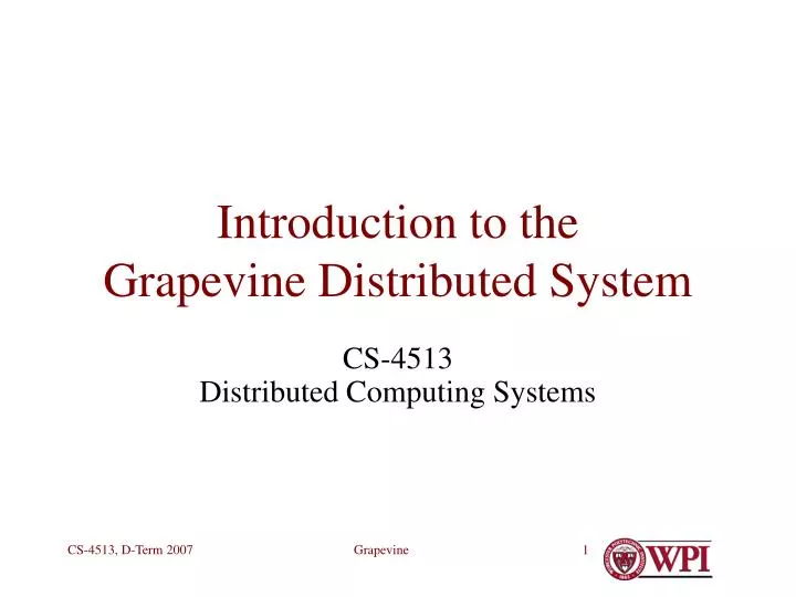 introduction to the grapevine distributed system