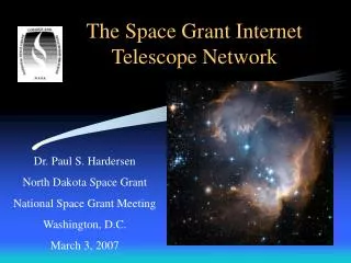 The Space Grant Internet Telescope Network
