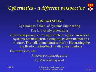 Cybernetics - a different perspective