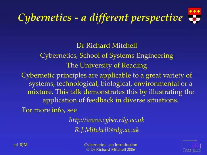 cybernetics a different perspective