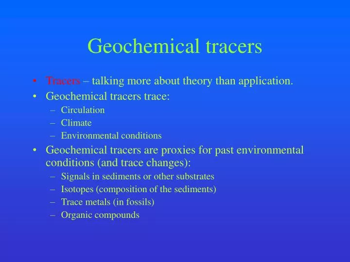 geochemical tracers