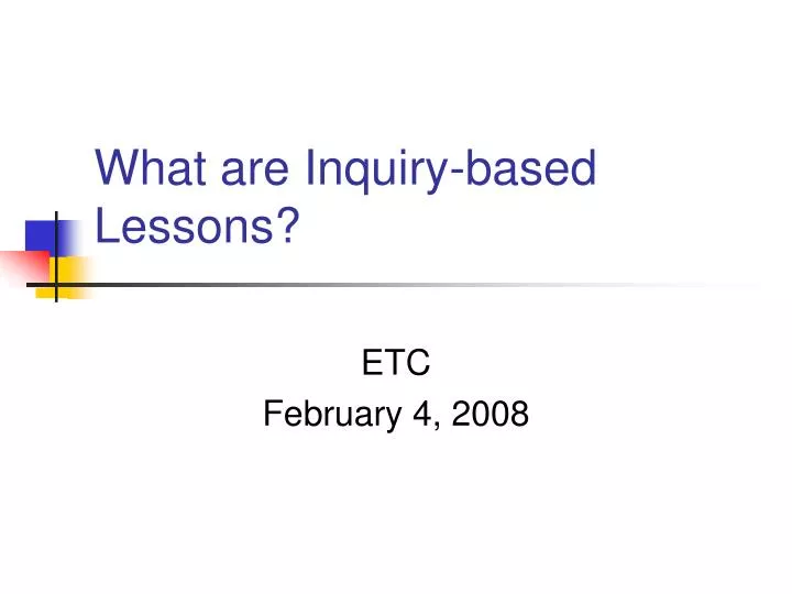 what are inquiry based lessons