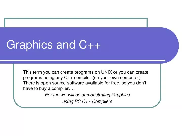 graphics and c