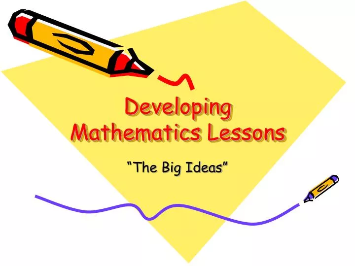 developing mathematics lessons