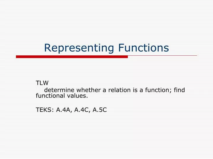 representing functions