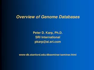 Overview of Genome Databases