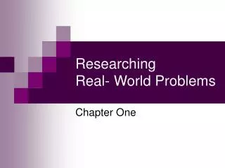 researching real world problems