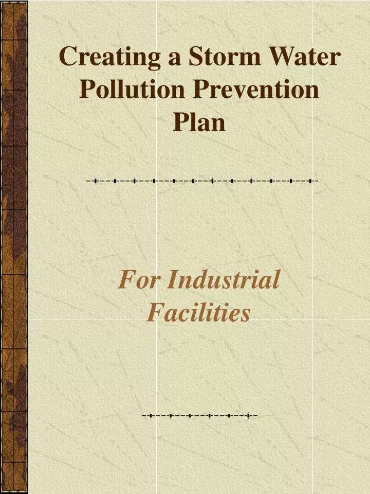 creating a storm water pollution prevention plan