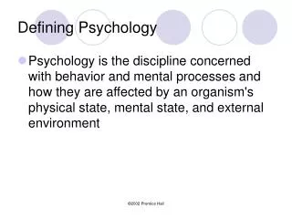 Defining Psychology