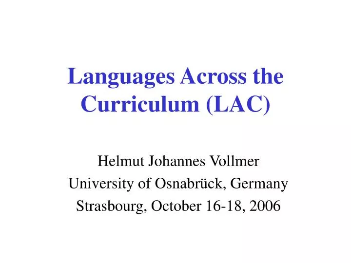 languages across the curriculum lac