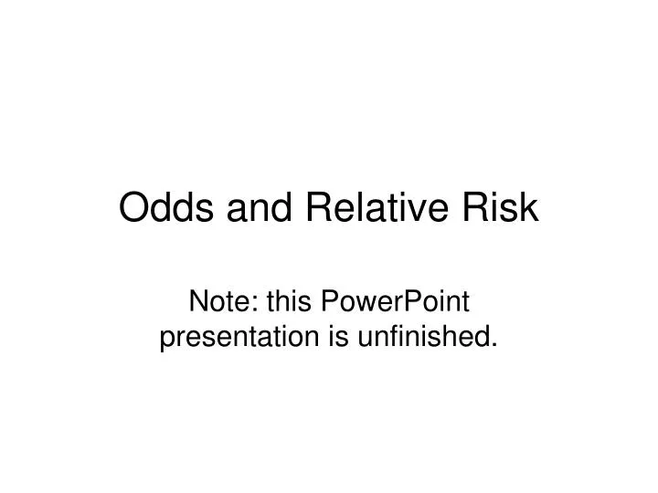 odds and relative risk
