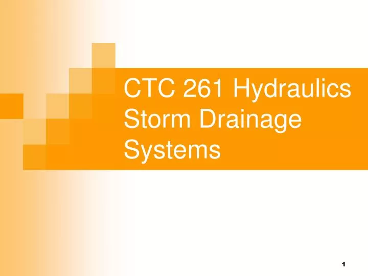 ctc 261 hydraulics storm drainage systems