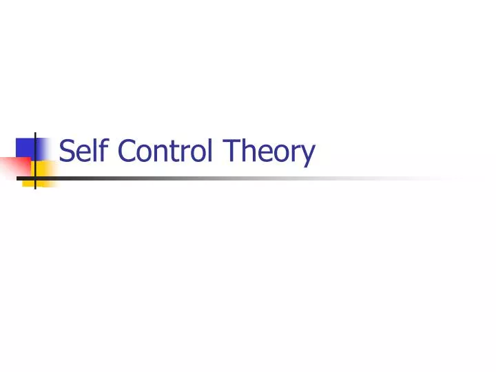 self control theory