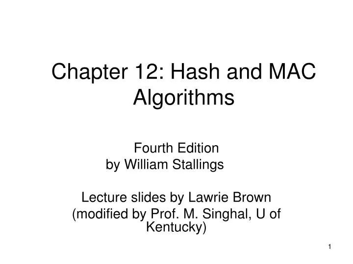 chapter 12 hash and mac algorithms