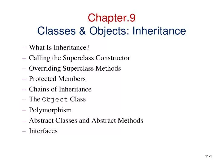 chapter 9 classes objects inheritance