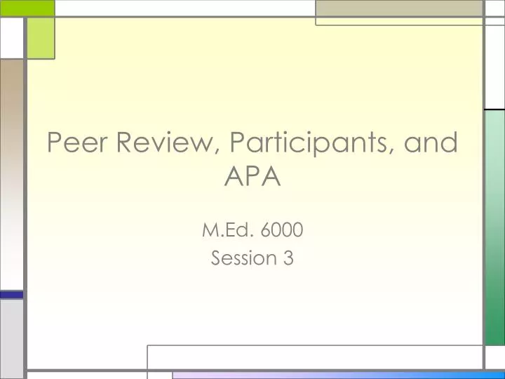 peer review participants and apa