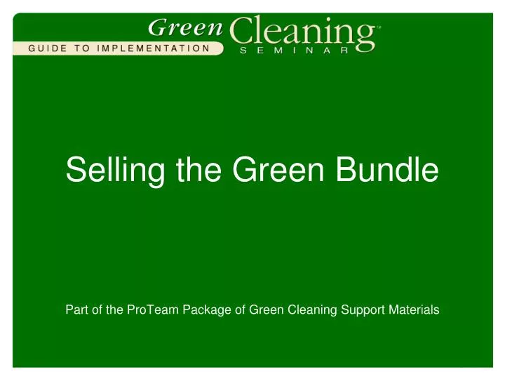 selling the green bundle