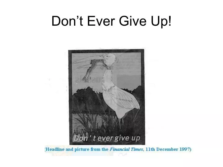 don t ever give up