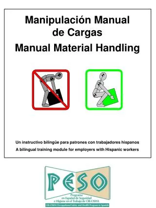 Manipulación Manual de Cargas Manual Material Handling