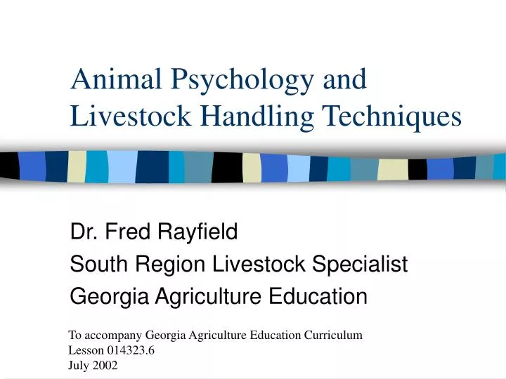 animal psychology and livestock handling techniques