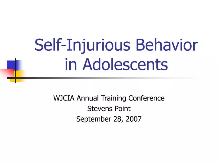self injurious behavior in adolescents