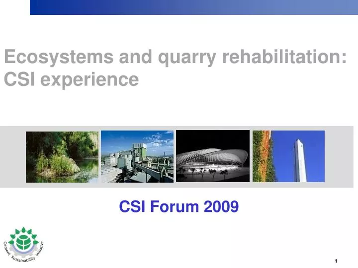 ecosystems and quarry rehabilitation csi experience