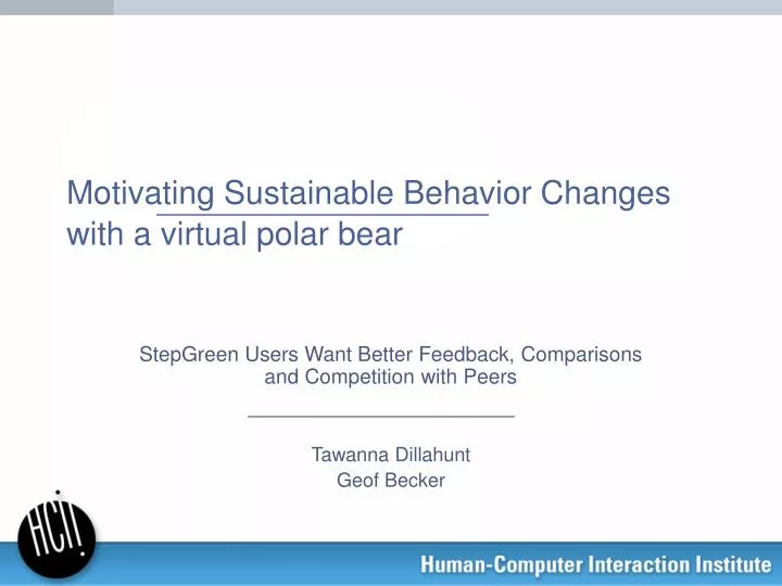 motivating sustainable behavior changes with a virtual polar bear