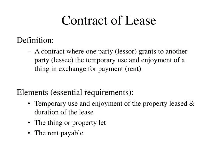 contract of lease