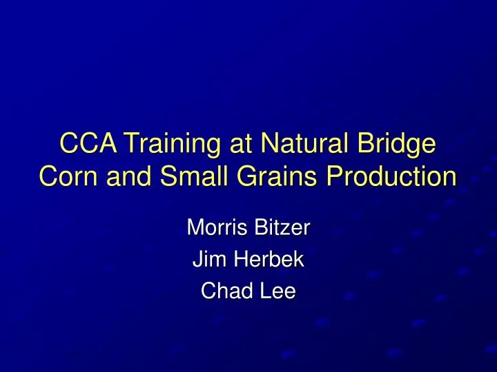 cca training at natural bridge corn and small grains production