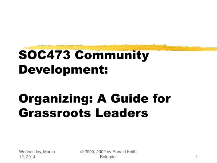 soc473 community development organizing a guide for grassroots leaders