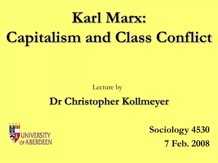 karl marx capitalism and class conflict