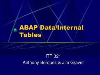 ABAP Data/Internal Tables