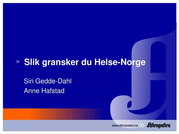 slik gransker du helse norge