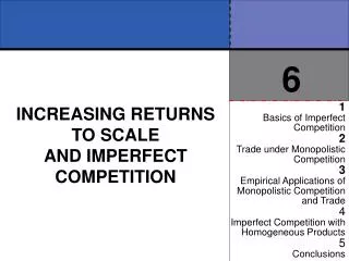 INCREASING RETURNS TO SCALE AND IMPERFECT COMPETITION