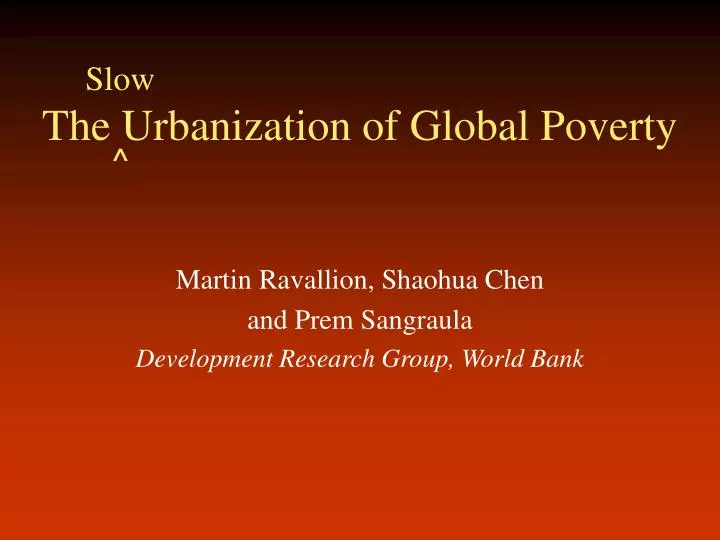 the urbanization of global poverty